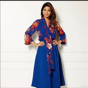 NWOT Eva Mendes bow floral blouse size medium